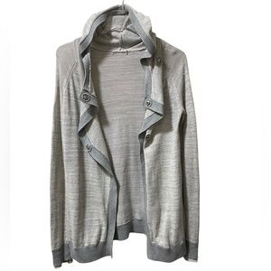 Ivivva Cardigan Size 12 Kids Lululemon Cape Hoodie Sweater Gray 100% Cotton Hood